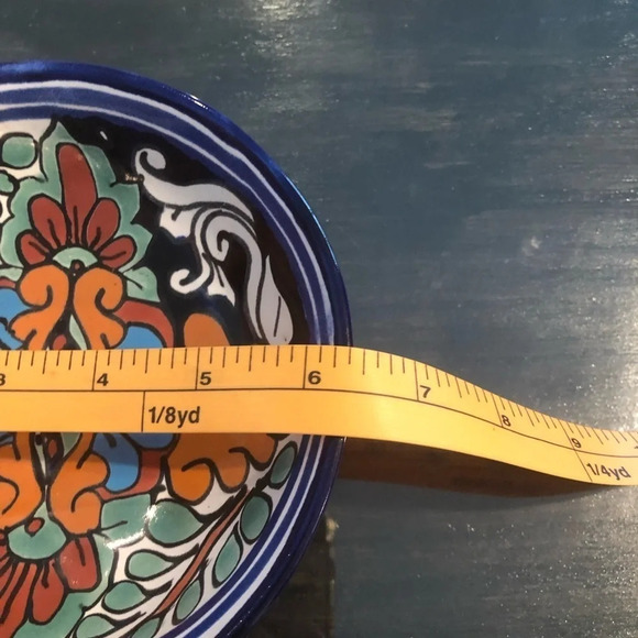 Mexican Talavera Pottery Footed Bowl Colorful - Picture 3 of 6